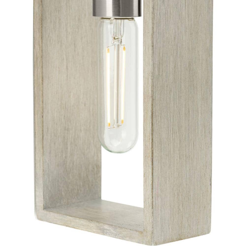 Boundary Brushed Nickel and Oak 24" Wall Sconce