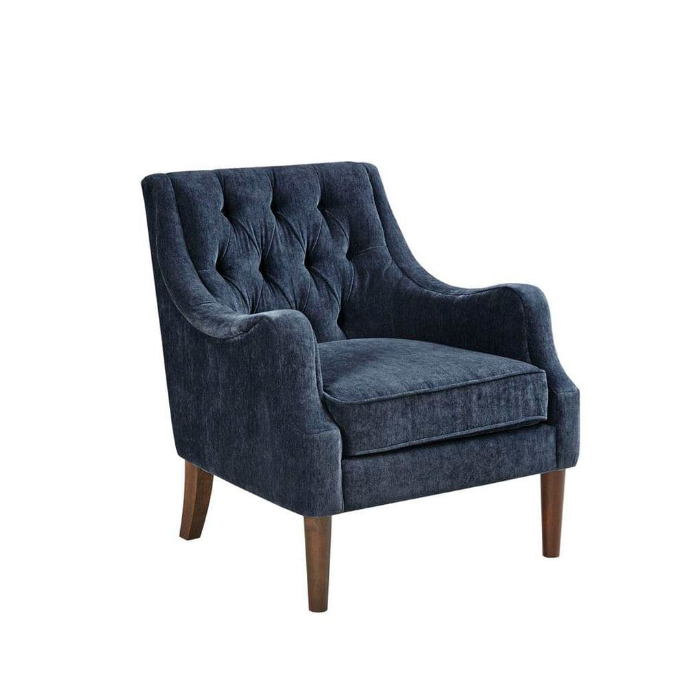 Traditional Navy Polyester Accent Arm Chair with Button Tufted Back and Solid Wood Legs price history on PriceWatchPro