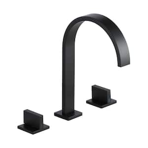 Alexi 8 in. Widespread Double-Handle Bathroom Faucet in Matte Black for Bathroom, Vanity, Laundry (1-Pack)