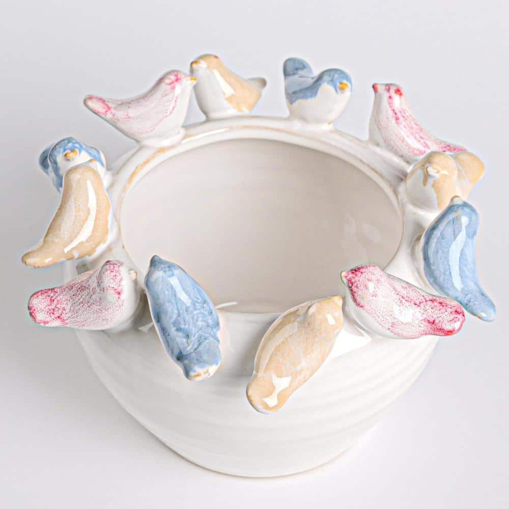 "5.11"" Bird Rim Reactive Glaze Ceramic Planter for Indoor Succulents" product image for price tracking