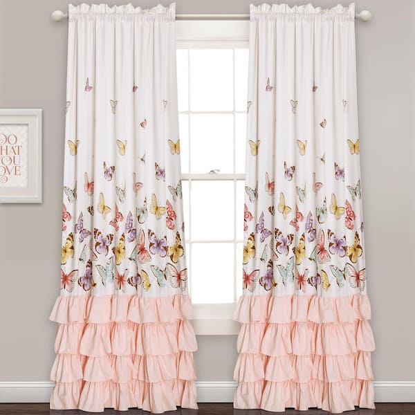 Pink Solid Rod Pocket Room Darkening Curtain - 52 in. W x 84 in. L (Set of 2)