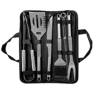 Certified Angus Beef Premium Grilling Set - 5 Piece Heavy Duty Stainless Steel Grill Tool Set with Pakkawood Handles for BBQ