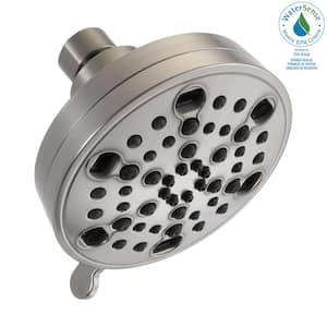 5-Spray Patterns 2.00 GPM 4.19 in. Wall Mount Fixed Shower Head with H2Okinetic in Stainless
