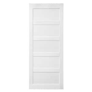 24 in. x 80 in. 5-Panel MDF Primed White Equal Interior Door Slab