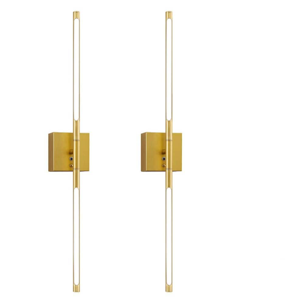 2-Light Gold Dimmable Integrated LED Wall Sconcefor Living Room or Hallway with Remote Control (2-Pack) price history on PriceWatchPro