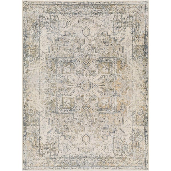 Livabliss Lillian Charcoal Doormat 2 ft. x 3 ft. Medallion Machine-Washable Indoor Area Rug