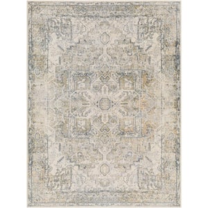 Lillian Charcoal/Light Brown 2 ft. x 4 ft. Medallion Machine-Washable Indoor Area Rug