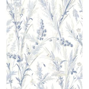 Hillaire Navy Meadow Matte Pre-pasted Paper Wallpaper