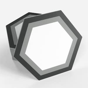 Gray Hexagon 8 in. x 9 in. Vinyl Peel and Stick Backsplash Stone Composite Floor and Wall Tile (5.85 sq. ft./16-Case)