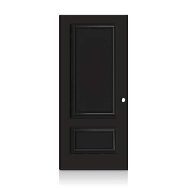 Fire-Rated Palazzo 2 Panel 32 in. x 80 in. Left-Hand/Inswing Charcoal Black Composite Interior Commercial Door Slab