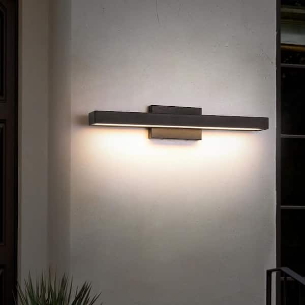 RRTYO Robert 1-Light 23.6 in. Modern Black Linear Rectangular Oval