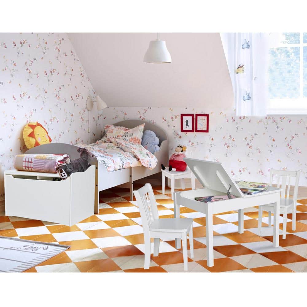 Eco-Friendly Mission Style Unfinished Wood Kids' Craft Table with Storage