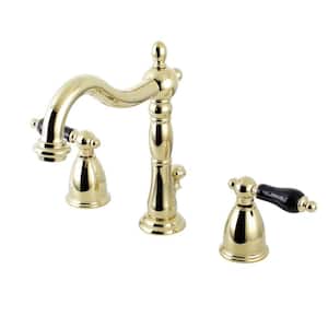 Duchess 2-Handle 8 in. Widespread Bathroom Faucets with Brass Pop-Up in Polished Brass