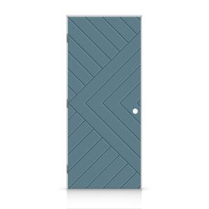 46 in. x 96 in. Right-Handed Hollow-Core Dignity Blue Painted Smooth Composite Single Prehung Interior Door