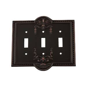Bronze 3-Gang Toggle Wall Plate (1-Pack)