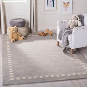 Kids Gray Doormat 3 ft. x 5 ft. Polka Dot Area Rug