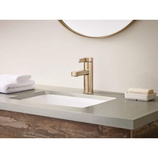 Beric Single Hole Single Handle Bathroom Faucet in Bronzed Gold