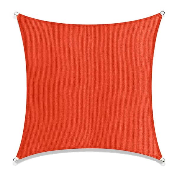 Sunshade Sail Canopy 12 ft. x 12 ft. Red Square Awning UV Block for Outdoor Patio Garden and Backyard