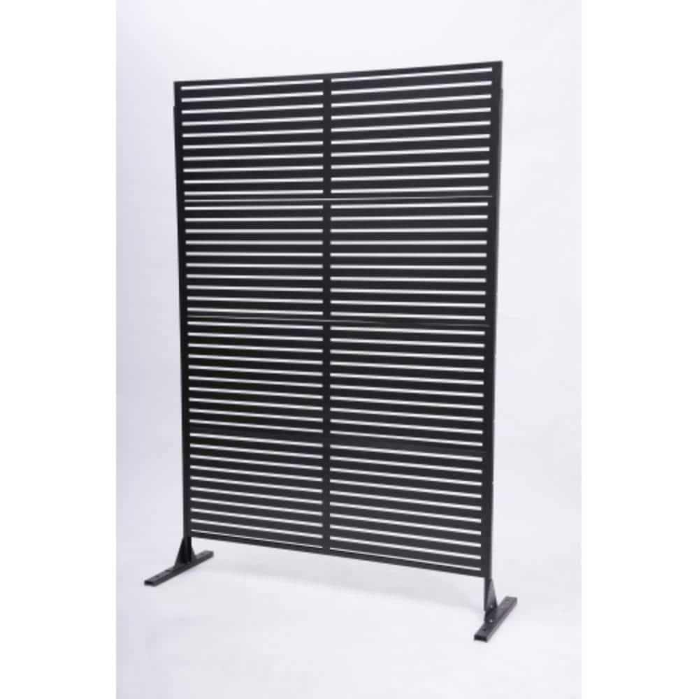 3.8 ft.x 6 ft. Black Metal Privacy Fence Screen Slatted Patio Screen for Balcony price history on PriceWatchPro