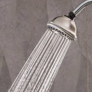 9-Spray 4.5 in. Single Wall Mount Low Flow Fixed Adjustable Shower Head in Brushed Nickel
