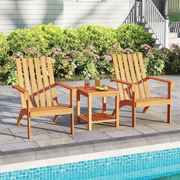 HONEY JOY 2 Piece Outdoor Adirondack Chair Solid Acacia Wood Fire
