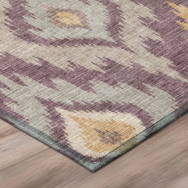 Chantille Machine Washable Indoor/Outdoor Abstract ACN3073 Plum 5 ft. x 7 ft. 6 in. Area Rug