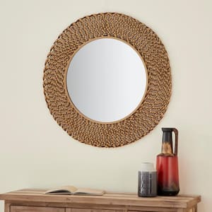 Medium Round Gold Contemporary Mirror (35.0 in. H x 1.0 in. W)