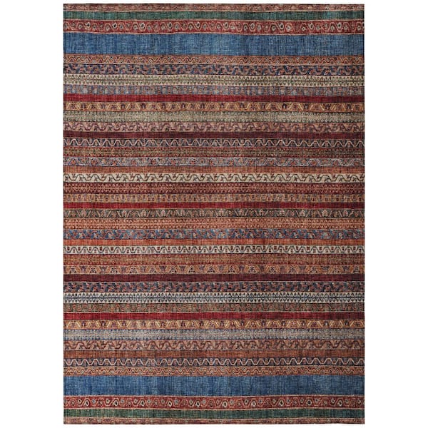 Chantille Machine Washable Indoor/Outdoor Abstract ACN2741 Paprika 5 ft. x 7 ft. 6 in. Area Rug