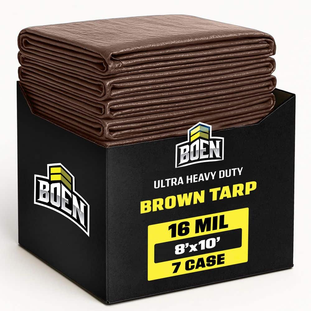 8 ft x 10 ft Brown Tarp, 7-Pack, 16 Mil Thick Waterproof Ultra Heavy Duty Cover price history on PriceWatchPro