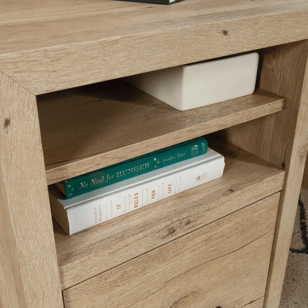 Prime Oak L-Shaped Desk with Drawers and Filing Cabinet