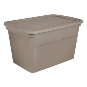 30 Gal. Plastic Stackable Storage Tote Container Box, Taupe(36-Pack)