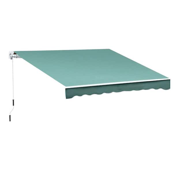 FORCLOVER 10 ft. x 8 ft. Green Aluminum Window Awning Rain Cover Sun Shade Sails
