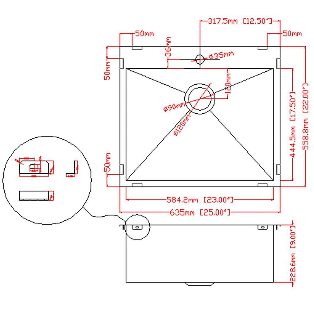 Brushed Stainless Steel Single Bowl Kitchen Sink with Faucet Kit