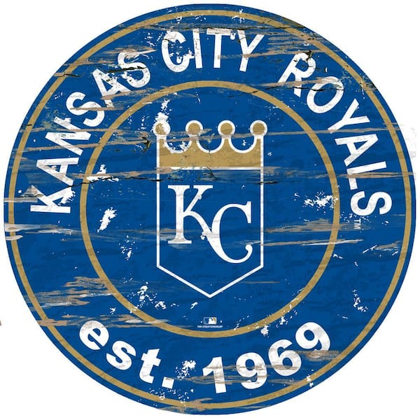 MLB Kansas City Royals 24 in. Distressed Wooden Wall Art Circle Sign