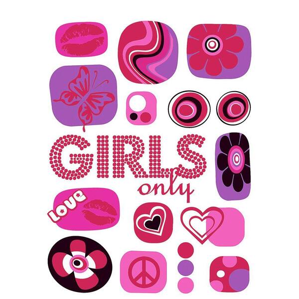 Freestyle 27 in. x 19 in. Girls Only Wall Decal