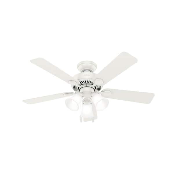 Swanson 44 in. Fresh White Indoor Ceiling Fan with LED Light Kit and Pull Chain