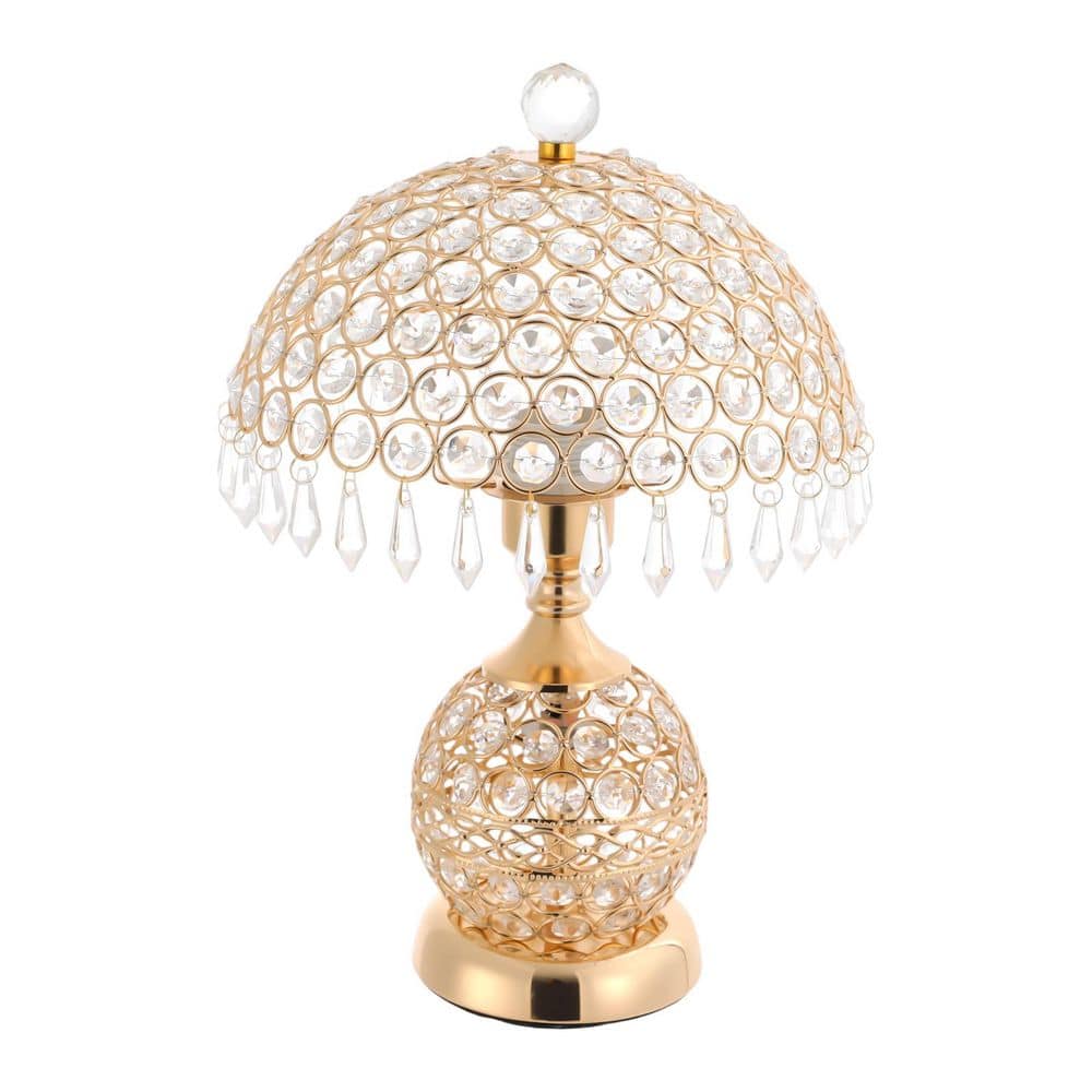16.92 in. Gold Luxury Decorative Crystal Table Lamp for Bedroom Living Room with Clear Crystal Shade, No Bulbs Included price history on PriceWatchPro