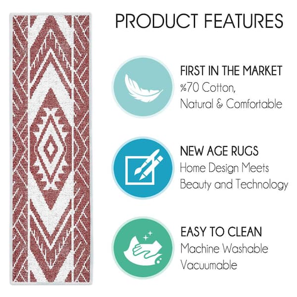 SUSSEXHOME Memorial Maroon 9 in. x 28 in. Cotton Carpet Stair Tread Cover (Set of 13)