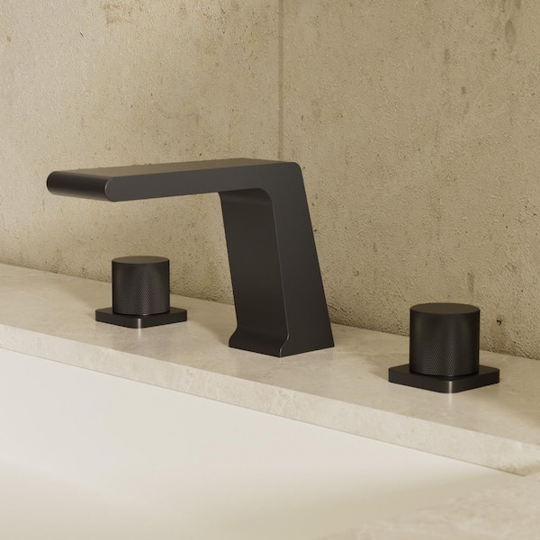 8 in. Widespread Double Handle Bathroom Faucet in Matte Black Drain Not Included