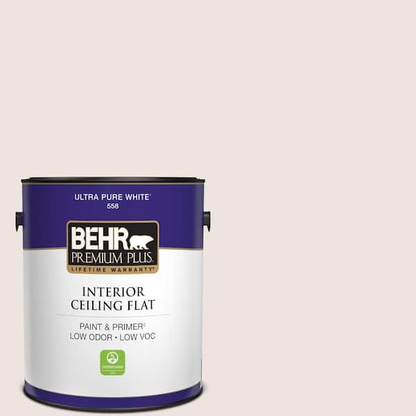 BEHR PREMIUM PLUS 1 gal. #RD-W07 Cave Pearl Ceiling Flat Interior Paint