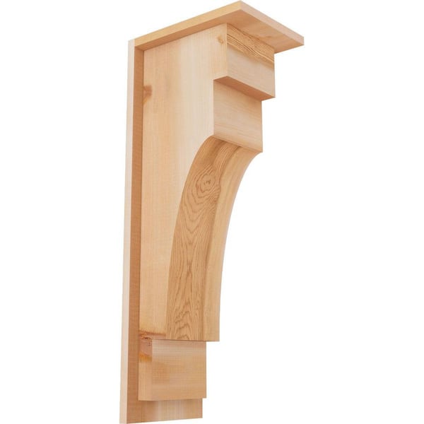 Ekena Millwork 7-1/2 in. x 10 in. x 26 in. Mediterranean Smooth Western Red Cedar Corbel with Backplate