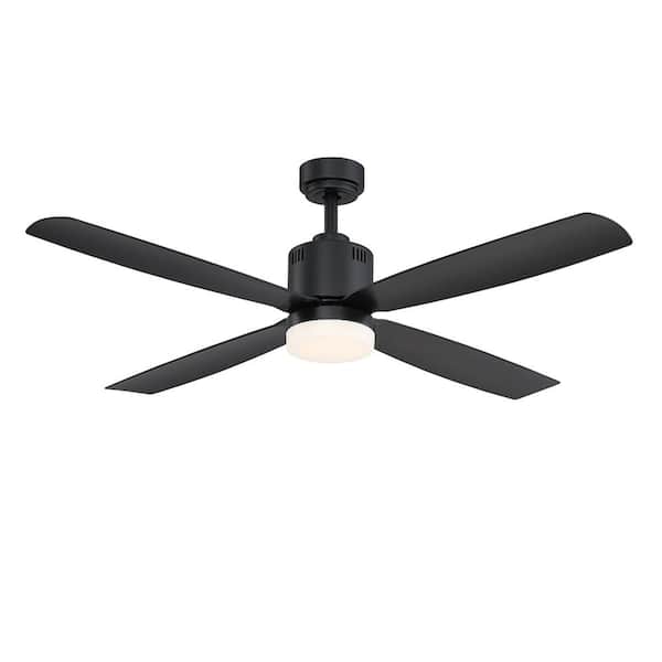 Kitteridge 52 in. LED Indoor Matte Black Ceiling Fan with Light Kit