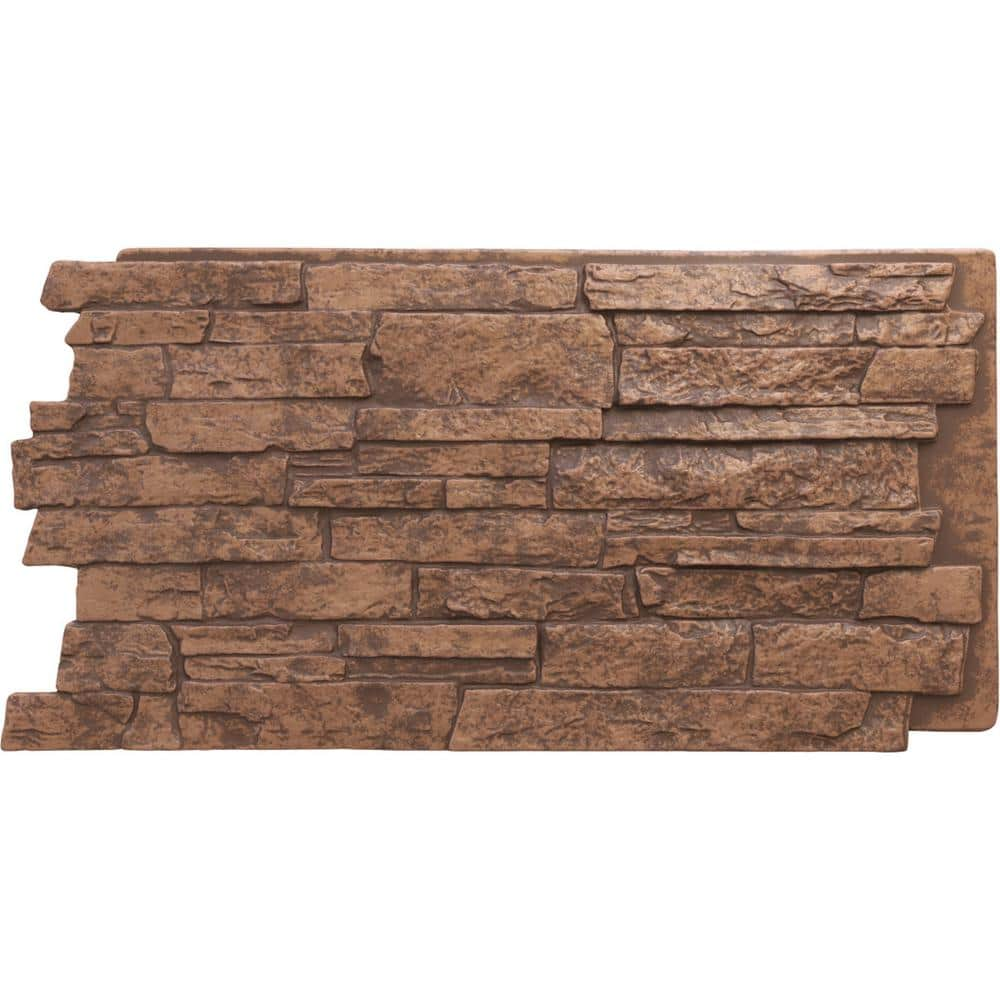 Ekena Millwork 49 in. x 25-1/2 in. Acadia Ledge Stacked Stone ...