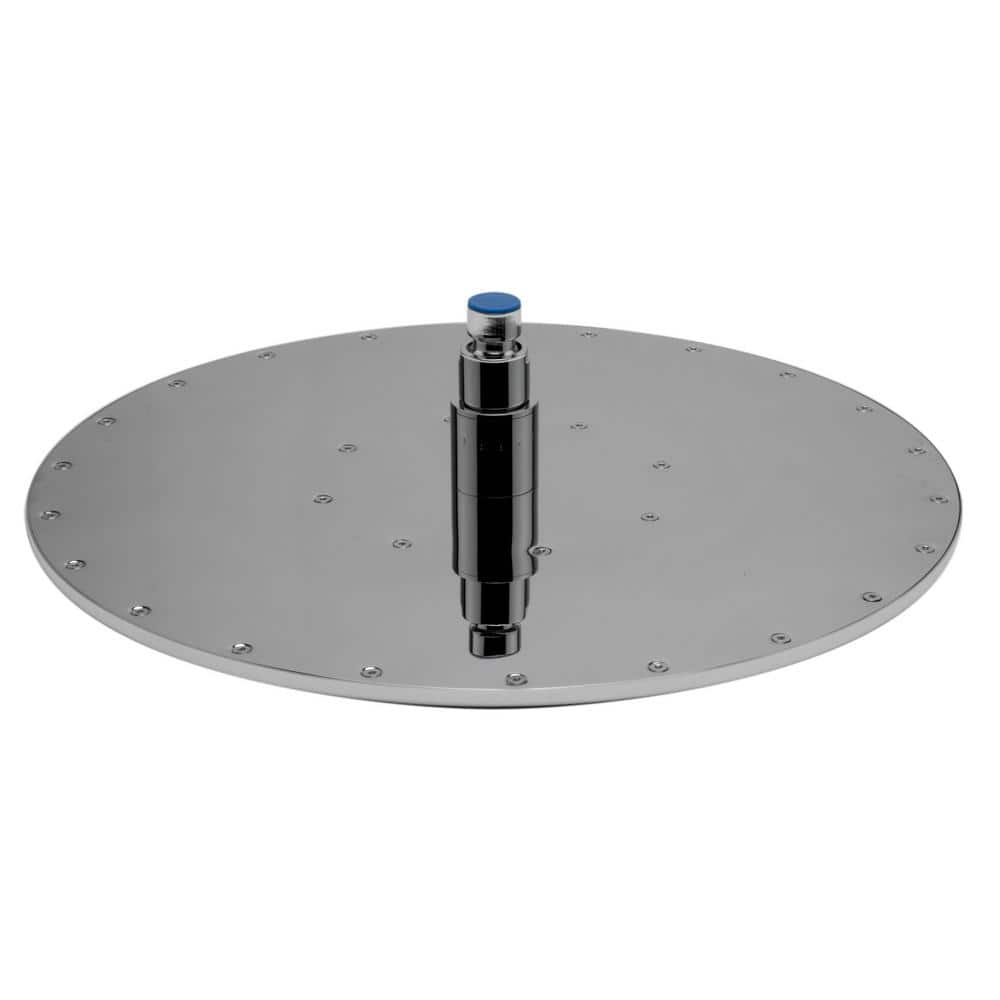 Polished Chrome LED Rain Shower Head with Temperature Control