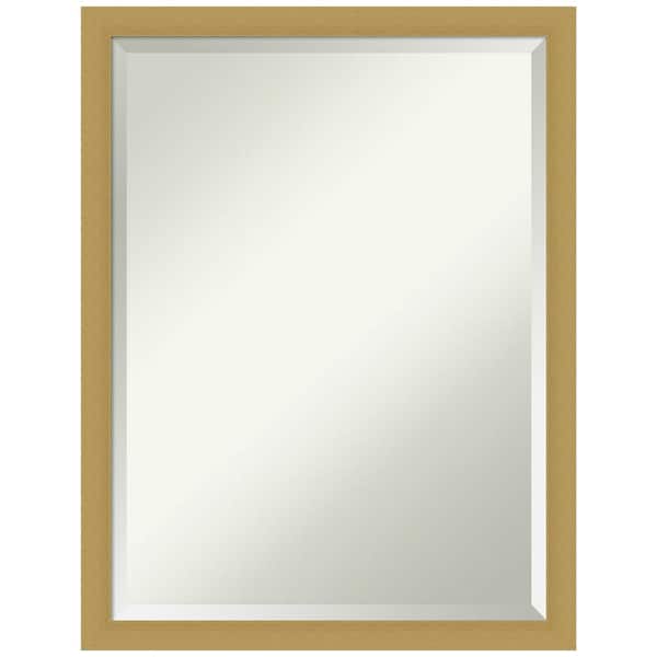 Amanti Art Grace Brushed Gold Narrow 20 in. H x 26 in. W Framed Wall Mirror