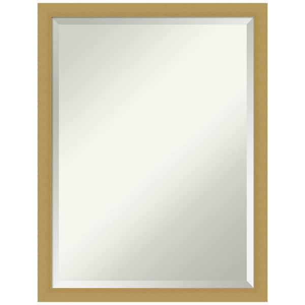 Amanti Art Grace 20 in. x 26 in. Modern Rectangle Framed Brushed Gold Narrow Bathroom Vanity Mirror