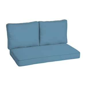46 in. x 26 in. Outdoor Loveseat Cushion Set in French Blue Texture