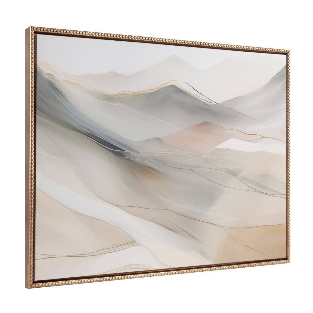 Gold Framed Abstract Mystic Mountain Landscape Canvas Art, 32" x 42"