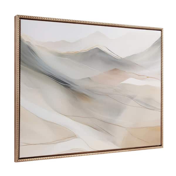 Kate and Laurel Sylvie Abstract Mystic Mountain Landscape 1-Piece Gold Framed Canvas Art Print, 31.50 in. x 41.50 in.