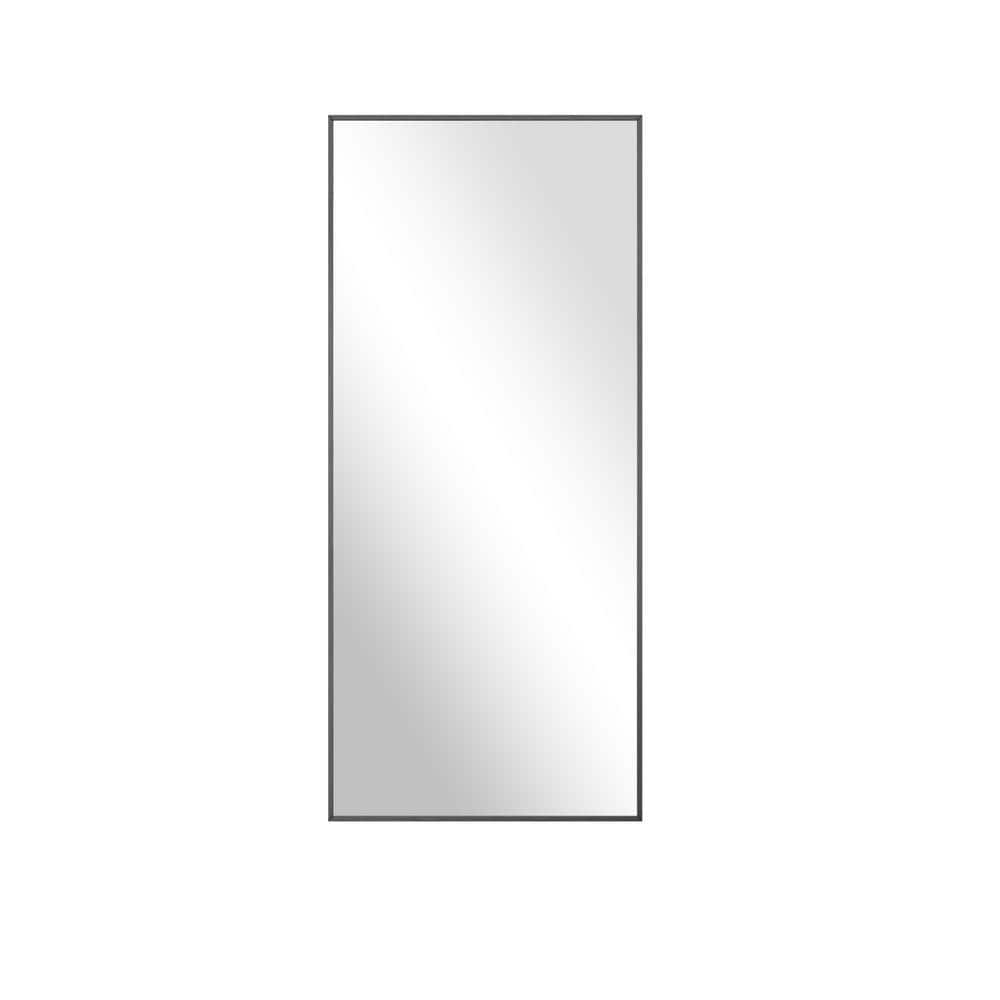 Black 31 in. W x 71 in. H Rectangular Metal Full Length Mirror